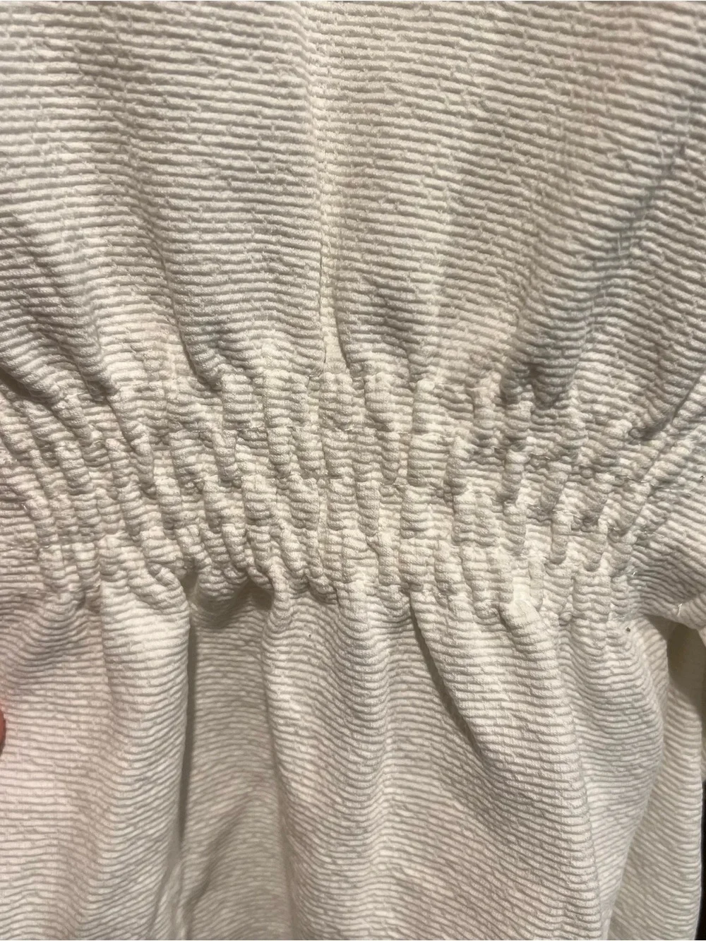 Anthropologie Current Air white Square-Neck Puff Sleeve Tie-Waist Top